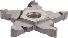 Iscar - 34F40004022PENTA F Grade IC908, 4mm Cutting Width Carbide Grooving Insert - 5mm Max Depth of Cut, Right Hand, 0.4mm Corner Radius, TiAlN Finish - Apex Tool & Supply