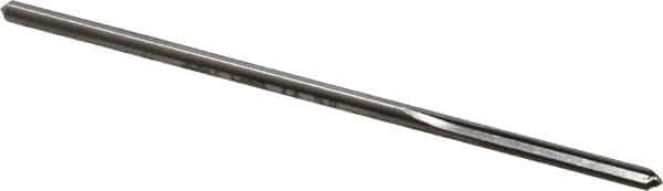 Made in USA - 1/8" Cobalt 4 Flute Chucking Reamer - Straight Flute, 0.119" Straight Shank, 7/8" Flute Length, 3-1/2" OAL - Apex Tool & Supply