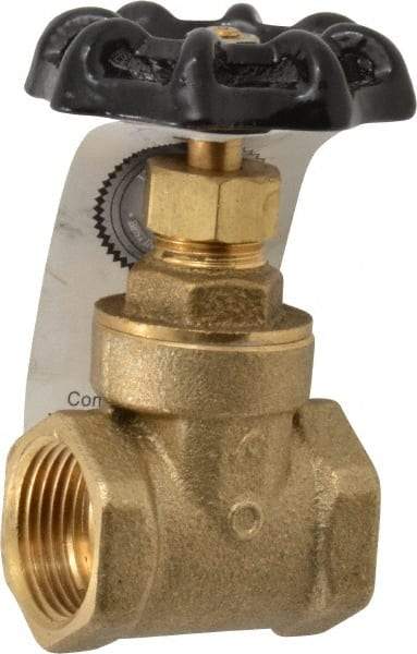Legend Valve - 3/4" Pipe, Class 200, FNPT x FNPT Brass Solid Wedge Gate Valve - 200 WOG, 1 WSP, Bolted Bonnet, For Use with Potable Water Applications - Apex Tool & Supply
