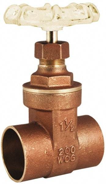 Legend Valve - 3/4" Pipe, Class 200, Sweat Brass Solid Wedge Gate Valve - 200 WOG, 1 WSP, Bolted Bonnet, For Use with Potable Water Applications - Apex Tool & Supply