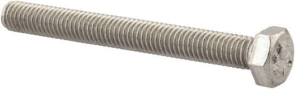 Value Collection - M5x0.80mm Metric Coarse, 45mm Length Under Head Hex Head Cap Screw - Fully Threaded, Grade 18-8 & Austenitic A2 Stainless Steel, Uncoated, 8mm Hex - Apex Tool & Supply