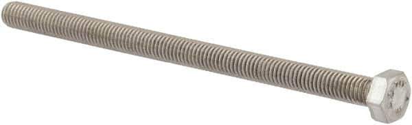Value Collection - M5x0.80mm Metric Coarse, 80mm Length Under Head Hex Head Cap Screw - Fully Threaded, Grade 18-8 & Austenitic A2 Stainless Steel, Uncoated, 8mm Hex - Apex Tool & Supply