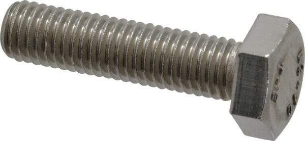 Value Collection - M10x1.50mm Metric Coarse, 40mm Length Under Head Hex Head Cap Screw - Fully Threaded, Grade 18-8 & Austenitic A2 Stainless Steel, Uncoated, 17mm Hex - Apex Tool & Supply
