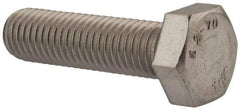 Value Collection - M12x1.75mm Metric Coarse, 45mm Length Under Head Hex Head Cap Screw - Fully Threaded, Grade 18-8 & Austenitic A2 Stainless Steel, Uncoated, 19mm Hex - Apex Tool & Supply
