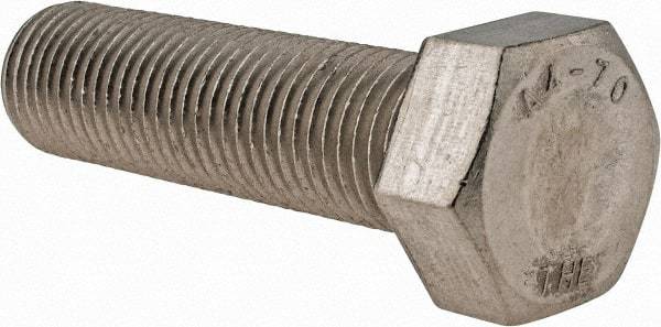 Value Collection - M22x2.50mm Metric Coarse, 80mm Length Under Head Hex Head Cap Screw - Fully Threaded, Grade 18-8 & Austenitic A2 Stainless Steel, Uncoated, 34mm Hex - Apex Tool & Supply