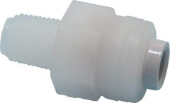 Parker - 1/4" Outside Diam, 1/8 NPTF, Kynar Push-to-Connect Tube Male Connector - 300 Max psi, Tan - Apex Tool & Supply