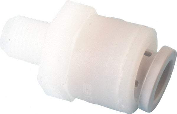 Parker - 3/8" Outside Diam, 1/8 NPTF, Kynar Push-to-Connect Tube Male Connector - 300 Max psi, Tan - Apex Tool & Supply