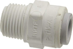 Parker - 3/8" Outside Diam, 3/8 NPTF, Polypropylene Push-to-Connect Tube Male Connector - 150 Max psi, Tan - Apex Tool & Supply