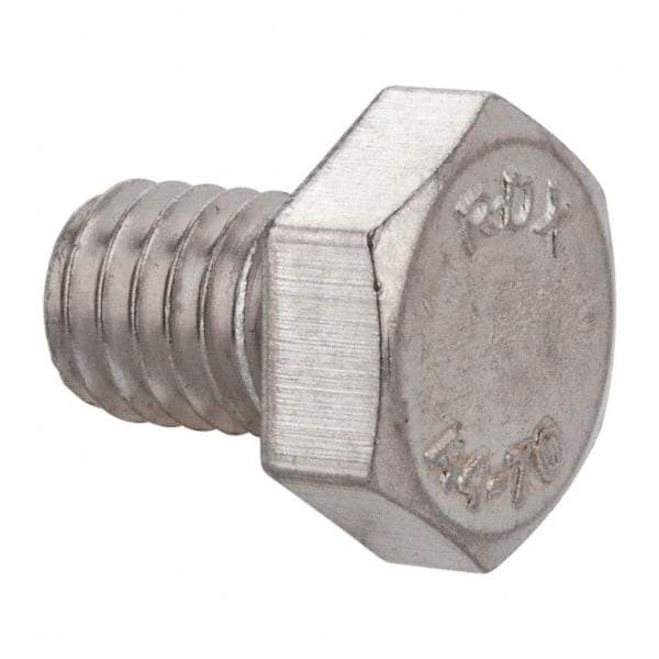 Value Collection - M6x1.00mm Metric Coarse, 8mm Length Under Head Hex Head Cap Screw - Fully Threaded, Grade 316 & Austenitic A4 Stainless Steel, Uncoated, 10mm Hex - Apex Tool & Supply