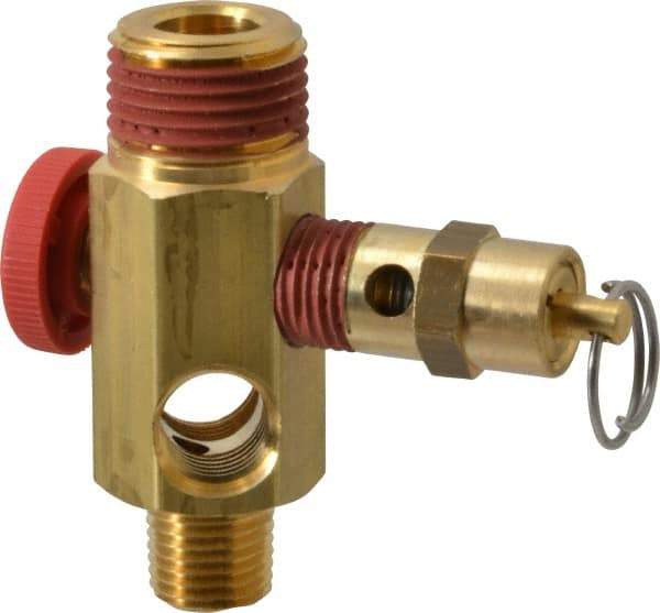 Midwest Control - 1/2" MNPT 150 psi Compressor Tank Manifold - For Use with Portable Air Tank, 1.88" Diam x 2.49" High - Apex Tool & Supply