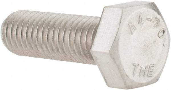 Value Collection - M8x1.25mm Metric Coarse, 25mm Length Under Head Hex Head Cap Screw - Fully Threaded, Grade 316 & Austenitic A4 Stainless Steel, Uncoated, 13mm Hex - Apex Tool & Supply