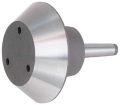 Bison - M6x1.0" Thread, 3MT Taper, Steel Lathe Pipe Head Point Shank - 6.95" OAL, 4,000 Max RPM, Compatible with Live Centers - Apex Tool & Supply