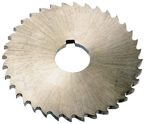 Keo - 4" Diam x 5/32" Blade Thickness x 1" Arbor Hole Diam, 40 Tooth Slitting and Slotting Saw - Arbor Connection, Right Hand, Uncoated, High Speed Steel, Concave Ground, Contains Keyway - Apex Tool & Supply