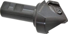 Tungaloy - 45° Lead Angle, 2.205" Max Cut Diam, 1.846" Min Cut Diam, 0.827" Max Depth of Cut, Indexable Chamfer and Angle End Mill - XCET Insert Style, 4-1/4" Overall Length, Straight Shank, 90° Included Angle - Apex Tool & Supply