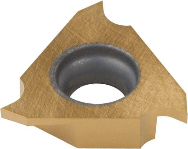 Tungaloy - 3100JTGR F Grade J740, 1mm Cutting Width Carbide Grooving Insert - 2.1mm Max Depth of Cut, Right Hand, 0.05mm Corner Radius, TiN Finish - Apex Tool & Supply