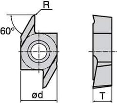 Tungaloy - J10EBF Grade TH10 Carbide Turning Insert - Uncoated, 1/4" Inscr Circle, 1/8" Thick, 0.002" Corner Radius - Apex Tool & Supply