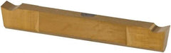 Tungaloy - JCGN200 F J740 Grade, 0.0787" Cutting Width, Carbide Cutoff Insert - 0° Neutral Lead Angle, 0.002" Cnr Rad, TiN Coated - Apex Tool & Supply