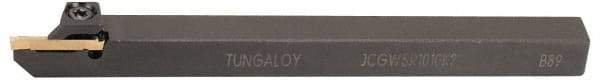 Tungaloy - JCGWS, Right Hand Cut, 0.787" Max Workpc Diam, JCGN 200F Insert, Indexable Cutoff Toolholder - 10mm Max Depth of Cut, 0.472" Shank Width, 0.472" Shank Height, 4.92" OAL - Apex Tool & Supply