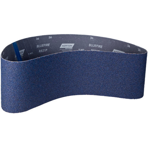 6 × 48″ BlueFire Cloth Narrow Benchstand Belt 80 Grit R821P Zirconia Alumina - Apex Tool & Supply