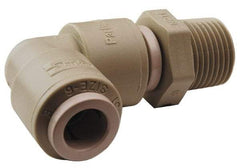 Parker - 5/16" Outside Diam, 3/8 NPTF, Acetal Push-to-Connect Tube Male Elbow - 300 Max psi, Tan - Apex Tool & Supply