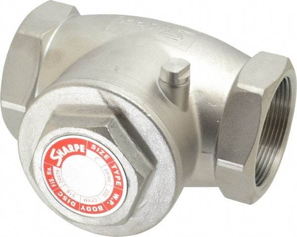 Sharpe Valves - 2" Stainless Steel Check Valve - FNPT x FNPT, 200 WOG - Apex Tool & Supply