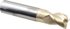 Accupro - 1", 1-1/4" LOC, 1" Shank Diam, 5" OAL, 3 Flute, Solid Carbide Square End Mill - Single End, ZrN Finish, Spiral Flute, 37° Helix, Centercutting, Right Hand Cut, Right Hand Flute - Apex Tool & Supply