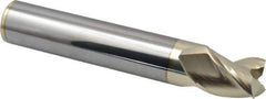 Accupro - 1", 1-1/4" LOC, 1" Shank Diam, 6" OAL, 3 Flute, Solid Carbide Square End Mill - Single End, ZrN Finish, Spiral Flute, 37° Helix, Centercutting, Right Hand Cut, Right Hand Flute - Apex Tool & Supply