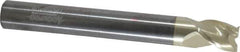 Accupro - 1/2", 5/8" LOC, 1/2" Shank Diam, 4" OAL, 3 Flute, Solid Carbide Square End Mill - Single End, ZrN Finish, Spiral Flute, 37° Helix, Centercutting, Right Hand Cut, Right Hand Flute - Apex Tool & Supply