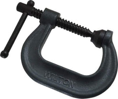 Wilton - Regular-Duty 2-1/8" Max Opening, 2-1/4" Throat Depth, Forged Steel Standard C-Clamp - 3,500 Lb Capacity, 0" Min Opening, Deep Throat - Apex Tool & Supply