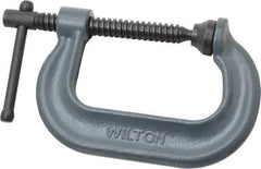 Wilton - Regular-Duty 3" Max Opening, 2-1/2" Throat Depth, Forged Steel Standard C-Clamp - 3,500 Lb Capacity, 0" Min Opening, Deep Throat - Apex Tool & Supply