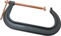 Wilton - Regular-Duty 10-1/8" Max Opening, 6" Throat Depth, Forged Steel Standard C-Clamp - 8,000 Lb Capacity, 2" Min Opening, Deep Throat - Apex Tool & Supply