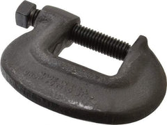 Wilton - Extra Heavy-Duty 1-3/8" Max Opening, 1-3/32" Throat Depth, Forged Steel Standard C-Clamp - 5,600 Lb Capacity, 0" Min Opening, Standard Throat Depth, Cold Drawn Steel Screw - Apex Tool & Supply