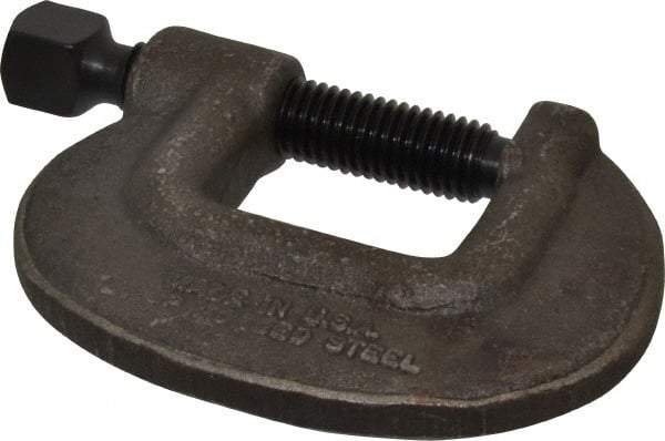 Wilton - Extra Heavy-Duty 1-3/4" Max Opening, 1-3/16" Throat Depth, Forged Steel Standard C-Clamp - 8,750 Lb Capacity, 0" Min Opening, Standard Throat Depth, Cold Drawn Steel Screw - Apex Tool & Supply