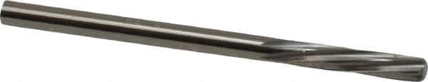 Magafor - 3.3223mm Solid Carbide 6 Flute Chucking Reamer - Spiral Flute, 0.1308" Straight Shank, 19/32" Flute Length, 2-1/4" OAL - Apex Tool & Supply
