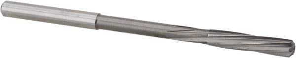 Magafor - 4.45mm Solid Carbide 6 Flute Chucking Reamer - Spiral Flute, 0.177" Straight Shank, 53/64" Flute Length, 3-5/32" OAL - Apex Tool & Supply