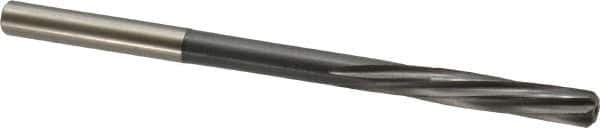 Magafor - 5.53mm Solid Carbide 6 Flute Chucking Reamer - Spiral Flute, 0.216" Straight Shank, 1-1/32" Flute Length, 3-21/32" OAL - Apex Tool & Supply