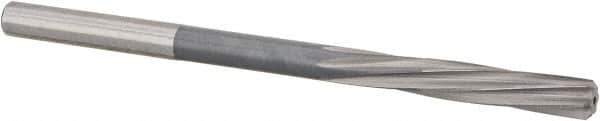 Magafor - 5.65mm Solid Carbide 6 Flute Chucking Reamer - Spiral Flute, 0.216" Straight Shank, 1-1/32" Flute Length, 3-21/32" OAL - Apex Tool & Supply
