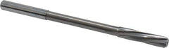 Magafor - Letter E Solid Carbide 6 Flute Chucking Reamer - Spiral Flute, 0.236" Straight Shank, 1-7/64" Flute Length, 3-31/32" OAL - Apex Tool & Supply