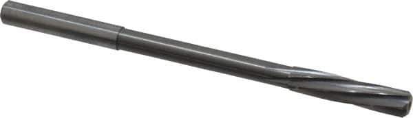 Magafor - 6.37mm Solid Carbide 6 Flute Chucking Reamer - Spiral Flute, 0.236" Straight Shank, 1-7/64" Flute Length, 3-31/32" OAL - Apex Tool & Supply