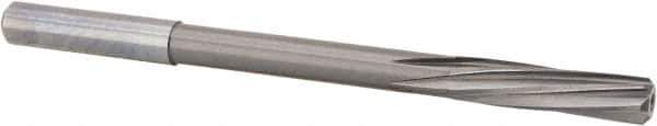 Magafor - 7.7597mm Solid Carbide 6 Flute Chucking Reamer - Spiral Flute, 0.315" Straight Shank, 1-19/64" Flute Length, 4-5/8" OAL - Apex Tool & Supply