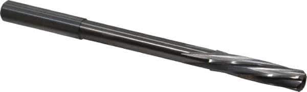 Magafor - 7.9299mm Solid Carbide 6 Flute Chucking Reamer - Spiral Flute, 0.315" Straight Shank, 1-19/64" Flute Length, 4-5/8" OAL - Apex Tool & Supply