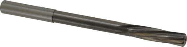 Magafor - 8.7198mm Solid Carbide 6 Flute Chucking Reamer - Spiral Flute, 0.354" Straight Shank, 1-27/64" Flute Length, 4-31/32" OAL - Apex Tool & Supply