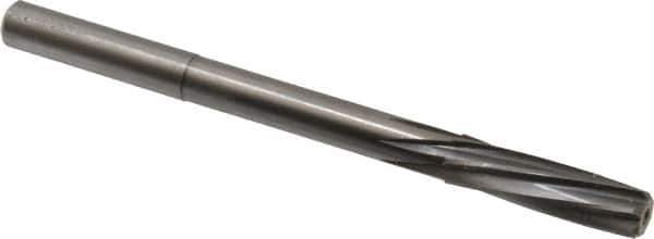 Magafor - 9.5mm Solid Carbide 6 Flute Chucking Reamer - Spiral Flute, 0.354" Straight Shank, 1-27/64" Flute Length, 4-31/32" OAL - Apex Tool & Supply