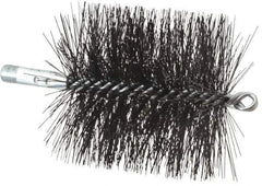 Schaefer Brush - 4-1/2" Brush Length, 4-1/2" Diam, Double Stem, Double Spiral Tube Brush - 7-1/2" Long, Tempered Steel Wire, 1/4" NPT Male Connection - Apex Tool & Supply