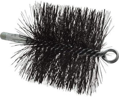Schaefer Brush - 4-1/2" Brush Length, 5" Diam, Double Stem, Double Spiral Tube Brush - 7-1/2" Long, Tempered Steel Wire, 1/4" NPT Male Connection - Apex Tool & Supply