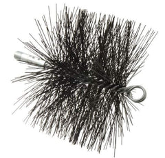 Schaefer Brush - 4-1/2" Brush Length, 7" Diam, Double Stem, Double Spiral Tube Brush - 7-1/2" Long, Tempered Steel Wire, 1/4" NPT Male Connection - Apex Tool & Supply