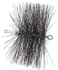 Schaefer Brush - 4-1/2" Brush Length, 10" Diam, Double Stem, Double Spiral Tube Brush - 7-1/2" Long, Tempered Steel Wire, 1/4" NPT Male Connection - Apex Tool & Supply
