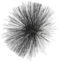 Schaefer Brush - 4-1/2" Brush Length, 13" Diam, Double Stem, Double Spiral Tube Brush - 7-1/2" Long, Tempered Steel Wire, 1/4" NPT Male Connection - Apex Tool & Supply