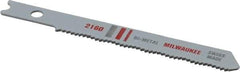 Milwaukee Tool - 2-3/4" Long, 24 Teeth per Inch, Bi-Metal Jig Saw Blade - Toothed Edge, 0.2813" Wide x 0.047" Thick, U-Shank - Apex Tool & Supply