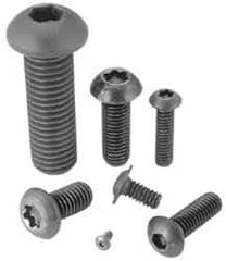 Camcar - #2-56 UNC Hex Socket Drive, Button Screw - Alloy Steel, Black Oxide Finish, Fully Threaded, 1/2" Length Under Head - Apex Tool & Supply